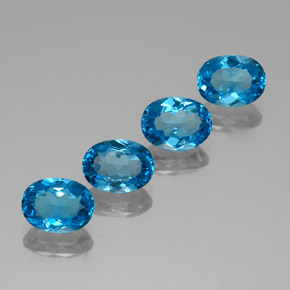 6.80 ct Blue Topaz Stone, Natural Topaz in Oval Facet Shape for Sale