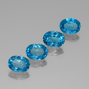 6.84 ctw Blue Topaz Stones, Natural Topaz in Oval Facet Shape for Sale