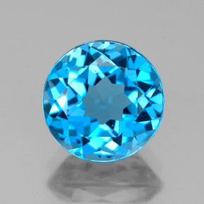 3.10 ct Blue Topaz Gemstone, Topaz Gem in Round Facet Shape for Sale.