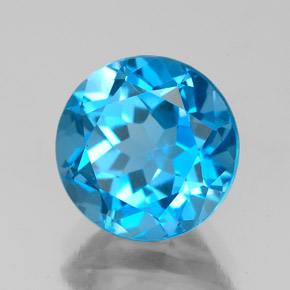 3.75 ct Blue Topaz Stone, Natural Topaz in Round Facet Shape for Sale