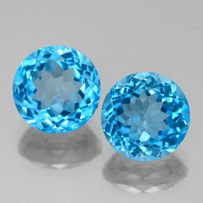 4.90 ct Blue Topaz Gemstone, Topaz Gem in Round Facet Shape for Sale.