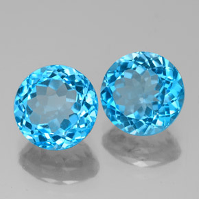 4.90 ct Blue Topaz Stone, Natural Topaz in Round Facet Shape for Sale