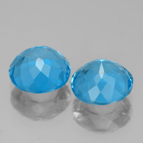 Topaz Gemstone in 8 mm (calibrated) Size for Sale, Topaz Stone in Swiss Blue Color