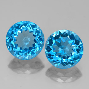 4.63 ct Blue Topaz Gemstone, Topaz Gem in Round Facet Shape for Sale.