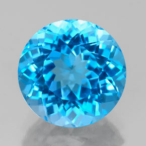 3.69 ct Blue Topaz Gemstone, Topaz Gem in Round Facet Shape for Sale.