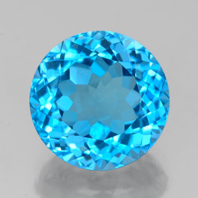 3.48 ct Blue Topaz Gemstone, Topaz Gem in Round Facet Shape for Sale.