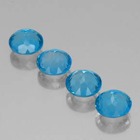 Topaz Gemstone in 7 mm (calibrated) Size for Sale, Topaz Stone in Swiss Blue Color