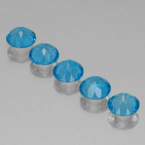 Topaz Gemstone in 7 mm (calibrated) Size for Sale, Topaz Stone in Swiss Blue Color