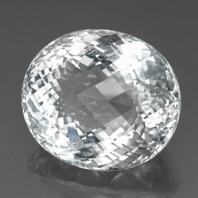 86.40 ct White Topaz Stone, Natural Topaz in Oval Checkerboard Shape for Sale