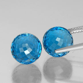 Topaz Gemstones in 9.2 mm Size for Sale, Topaz Stones in Swiss Blue Color