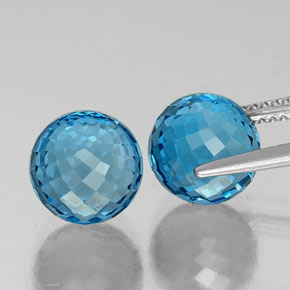 Topaz Gemstones in 8.6 mm Size for Sale, Topaz Stones in Swiss Blue Color