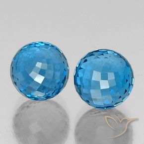 13.05 ctw Blue Topaz Stones, Natural Topaz in Spherical Shape for Sale