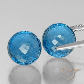 Topaz Gemstones in 8.9 mm Size for Sale, Topaz Stones in Swiss Blue Color