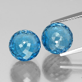 14.32 ctw Blue Topaz Gemstones, Topaz Gems in Spherical Shape for Sale.