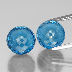 16.20 ct Blue Topaz Gemstone, Topaz Gem in Spherical Shape for Sale.