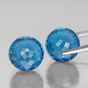 Topaz Gemstone in 9.7 mm Size for Sale, Topaz Stone in Swiss Blue Color