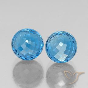 12.66 ctw Blue Topaz Stones, Natural Topaz in Spherical Shape for Sale
