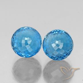13.04 ctw Blue Topaz Stones, Natural Topaz in Spherical Shape for Sale