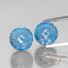 11.95ctw Natural Swiss Blue Topaz, Sphere / Ball, VS