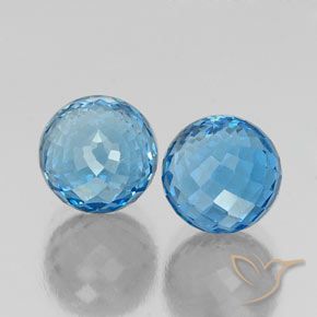 13.29 ctw Blue Topaz Stones, Natural Topaz in Spherical Shape for Sale