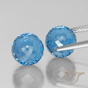 Topaz Gemstones in 8.8 mm Size for Sale, Topaz Stones in Swiss Blue Color