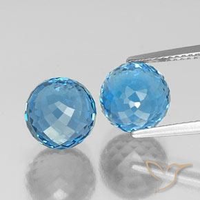12.15ctw Natural Swiss Blue Topaz, Sphere / Ball, VVS