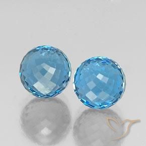 12.15 ctw Blue Topaz Stones, Natural Topaz in Spherical Shape for Sale