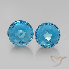13.53 ctw Blue Topaz Stones, Natural Topaz in Spherical Shape for Sale