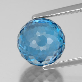 6.55 ct Blue Topaz Gemstone, Topaz Gem in Spherical Shape for Sale.