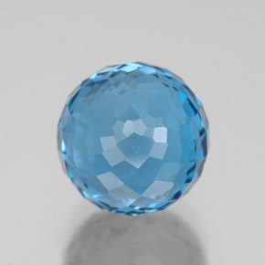 6.55 ct Blue Topaz Stone, Natural Topaz in Spherical Shape for Sale