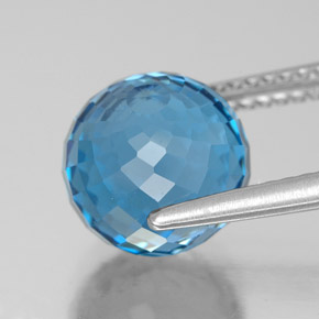 Topaz Gemstone in 9 mm Size for Sale, Topaz Stone in Blue Color