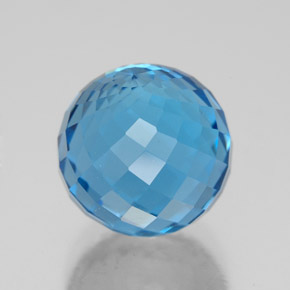 7.65 ct Blue Topaz Stone, Natural Topaz in Spherical Shape for Sale