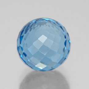 7.53 ct Blue Topaz Stone, Natural Topaz in Spherical Shape for Sale