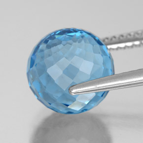 Topaz Gemstone in 9.4 mm Size for Sale, Topaz Stone in Swiss Blue Color