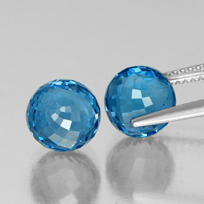 Topaz Gemstones in 7.8 mm Size for Sale, Topaz Stones in Swiss Blue Color
