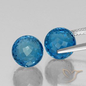 Topaz Gemstones in 8 mm (calibrated) Size for Sale, Topaz Stones in London Blue Color