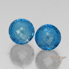 9.58 ctw Blue Topaz Stones, Natural Topaz in Spherical Shape for Sale