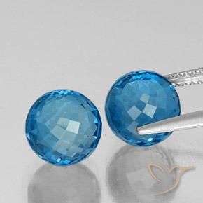 Topaz Gemstones in 8 mm (calibrated) Size for Sale, Topaz Stones in Swiss Blue Color