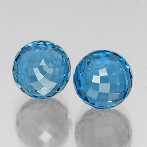 11.84 ctw Blue Topaz Stones, Natural Topaz in Spherical Shape for Sale