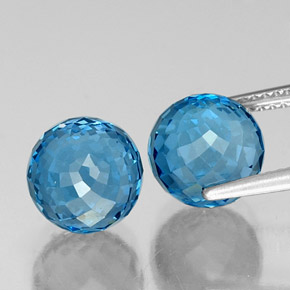 Topaz Gemstones in 8.7 mm Size for Sale, Topaz Stones in Swiss Blue Color