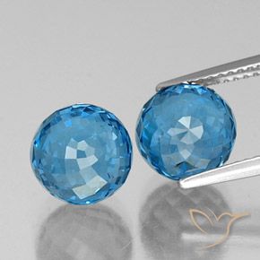 10.41 ct Swiss Blue Topaz, 8.3 mm Faceted Sphere From Brazil, Photo A