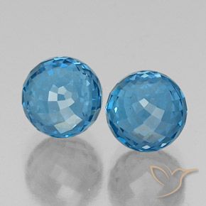 10.41 ctw Blue Topaz Stones, Natural Topaz in Spherical Shape for Sale