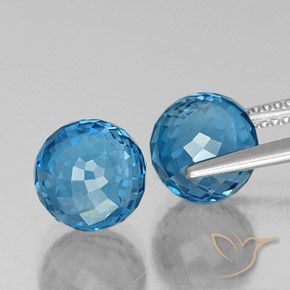 Topaz Gemstones in 8 mm (calibrated) Size for Sale, Topaz Stones in Swiss Blue Color