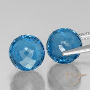 Topaz Gemstones in 8.5 mm Size for Sale, Topaz Stones in Swiss Blue Color