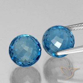 Topaz Gemstones in 8.5 mm Size for Sale, Topaz Stones in Swiss Blue Color
