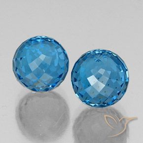 11.71 ctw Blue Topaz Stones, Natural Topaz in Spherical Shape for Sale
