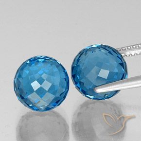 Topaz Gemstones in 8.4 mm Size for Sale, Topaz Stones in Swiss Blue Color
