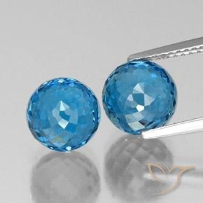 8.89ctw Natural Swiss Blue Topaz, Sphere / Ball, VVS-VS