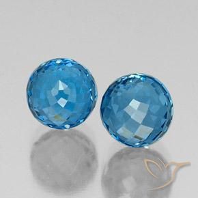 8.89 ctw Blue Topaz Stones, Natural Topaz in Spherical Shape for Sale