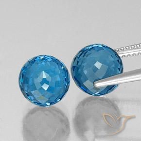 Topaz Gemstones in 8 mm (calibrated) Size for Sale, Topaz Stones in Swiss Blue Color